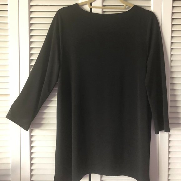 New Directions Black Polyester Blouse, Tunic, Size Medium - Picture 5 of 11